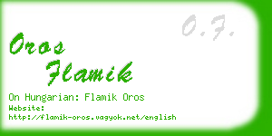 oros flamik business card